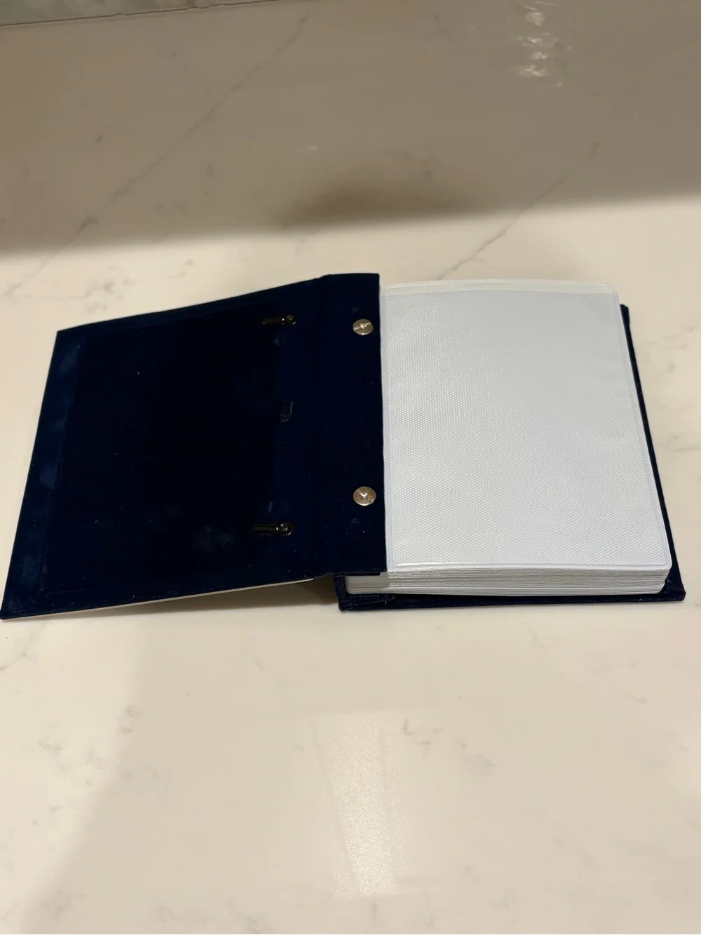 Vintage Melannco Blue and Silver 'The Keeper of Memories' Baby Photo Album 4x6